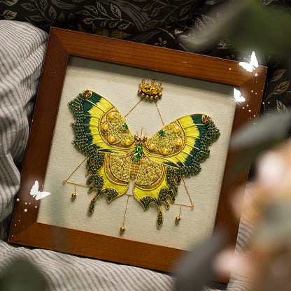 Butterfly Cross Stitch Decor DIY Embroidery Kit (Comes With Photo Frame)