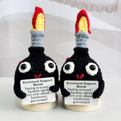 Handmade Crochet F-Bomb With Base